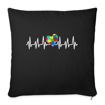 Autismus Geschenk Autist Asperger ADHS Autism - Sofakissenbezug 45 x 45 cm - Schwarz - Vorne