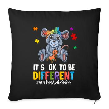 Autisme autiste Journée de sensibilisation à l’autisme L’enfant Asperger - Housse de coussin décorative 45 x 45 cm - noir - Devant