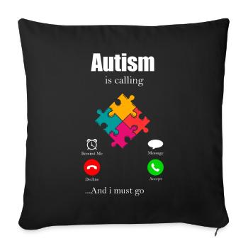 Autisme Cadeau Autiste Asperger TDAH Autisme - Housse de coussin décorative 45 x 45 cm - noir - Devant