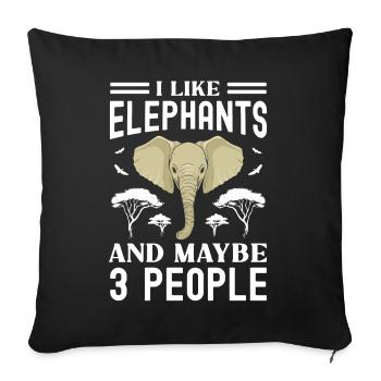 Elephant - Sofa pillowcase 17,3'' x 17,3'' (45 x 45 cm) - black - Front