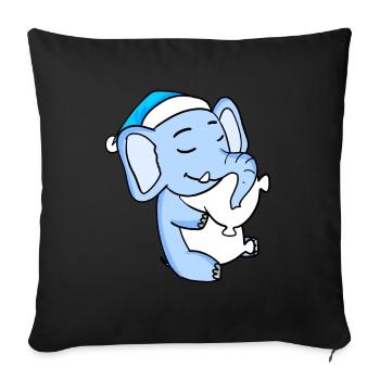 Bébé éléphant - Housse de coussin décorative 45 x 45 cm - noir - Devant