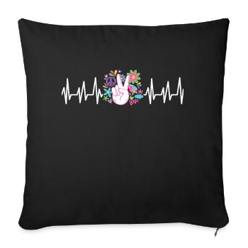 Hippie Cadeau Acidhead Flowerpower Hippi Hippy - Housse de coussin décorative 45 x 45 cm - noir - Devant