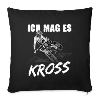 Ich Mag Es Kross Motocross - Sofakissenbezug 45 x 45 cm - Schwarz - Vorne