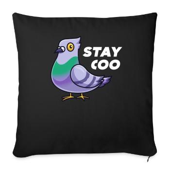 Stay Coo Funny Pigeon Shirt Vogelliebhaber Besitzer - Sofakissenbezug 45 x 45 cm - Schwarz - Vorne