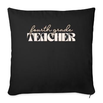 Retro 4. Klasse Lehrer Vintage Vierte Klasse - Sofakissenbezug 45 x 45 cm - Schwarz - Vorne