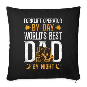 Certified Forklift Truck Operator - Sofa pillowcase 17,3'' x 17,3'' (45 x 45 cm) - black - Front