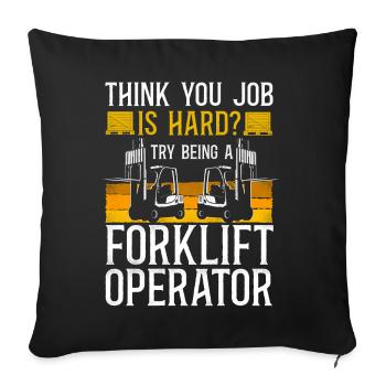Certified Forklift Truck Operator - Sofakissenbezug 45 x 45 cm - Schwarz - Vorne