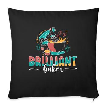 Baker Brilliant Cupcake Baking Bakery Chef Cake - Sofakissenbezug 45 x 45 cm - Schwarz - Vorne