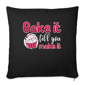 Boulanger cuire jusqu’à ce que vous le fassiez Cuire gâteau de boulangerie - Housse de coussin décorative 45 x 45 cm - noir - Devant