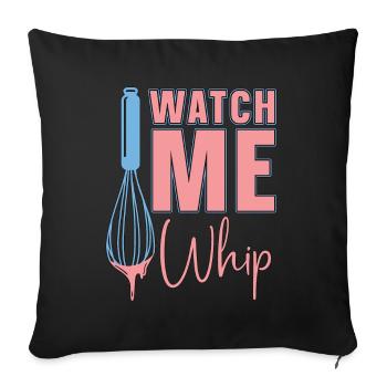 Baker Baking Regardez-moi fouetter Boulangerie Chef Cake Bake - Housse de coussin décorative 45 x 45 cm - noir - Devant