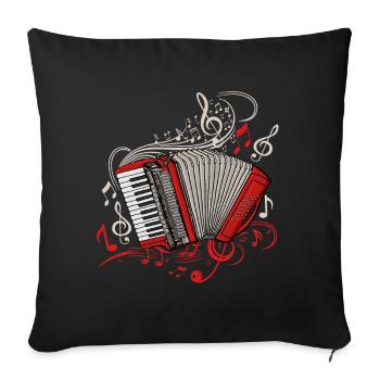 Accordéoniste Hommes Instrument de Musique Accordéon - Housse de coussin décorative 45 x 45 cm - noir - Devant