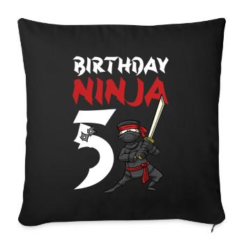Birthday Party 5 Years Old Japanese Ninja Birthday - Sofa pillowcase 17,3'' x 17,3'' (45 x 45 cm) - black - Front
