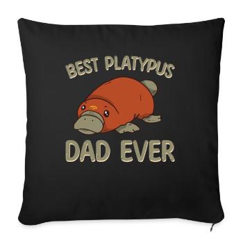 Meilleur ornithorynque Papa jamais - Housse de coussin décorative 45 x 45 cm - noir - Devant