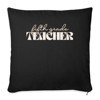 Retro 5th Grade Teacher Vintage Fifth Grade - Sofa pillowcase 17,3'' x 17,3'' (45 x 45 cm) - black - Front