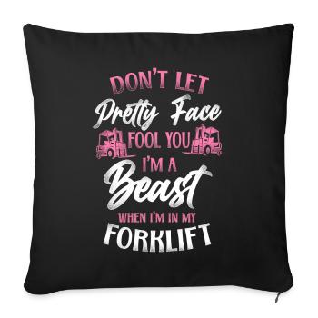 Certified Forklift Truck Operator - Sofa pillowcase 17,3'' x 17,3'' (45 x 45 cm) - black - Front