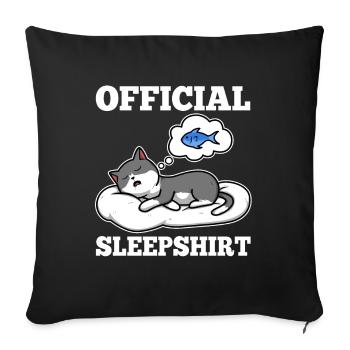 Chemise de sommeil officielle chat - Housse de coussin décorative 45 x 45 cm - noir - Devant