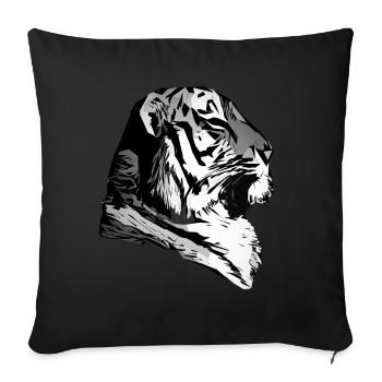 Tiger Art Tiger Head Animal Motif with Wildlife - Sofa pillowcase 17,3'' x 17,3'' (45 x 45 cm) - black - Front