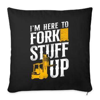Certified Forklift Truck Operator - Sofa pillowcase 17,3'' x 17,3'' (45 x 45 cm) - black - Front