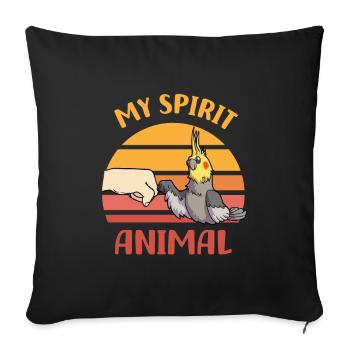 Cockatiel lovers | Pet Birds Gift - Sofa pillowcase 17,3'' x 17,3'' (45 x 45 cm) - black - Front