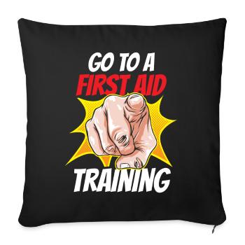 Take part in a first aid course teacher - Sofa pillowcase 17,3'' x 17,3'' (45 x 45 cm) - black - Front