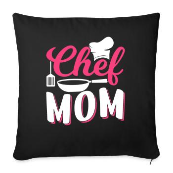 Cook Mama Cook Cooking Mother - Sofa pillowcase 17,3'' x 17,3'' (45 x 45 cm) - black - Front