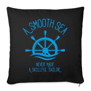 Mer calme, marin habile - Housse de coussin décorative 45 x 45 cm - noir - Devant