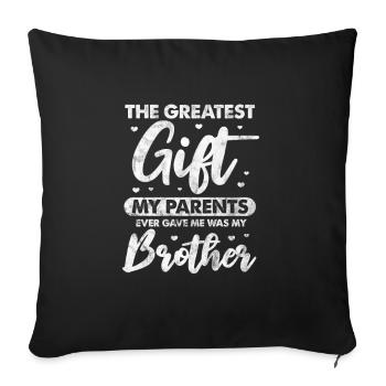 Frère - Housse de coussin décorative 45 x 45 cm - noir - Devant