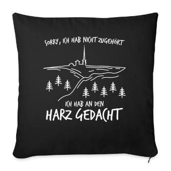 Harz Torfhaus Brocken Brockenbahn Harzer - Sofakissenbezug 45 x 45 cm - Schwarz - Vorne