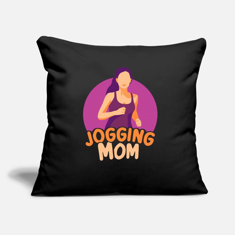 Jogging Maman Jogging Coureur Coureuse Mère Housse de coussin décorative 45 x 45 cm