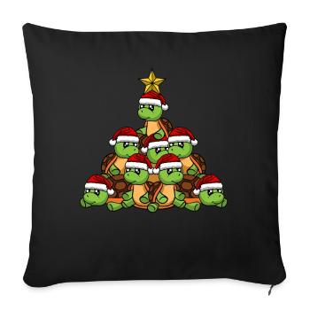 Turtle Christmas Tree - Sofa pillowcase 17,3'' x 17,3'' (45 x 45 cm) - black - Front
