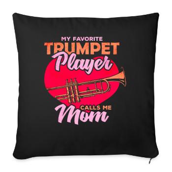 Trumpet Mother Trumpets Instrument - Sofa pillowcase 17,3'' x 17,3'' (45 x 45 cm) - black - Front