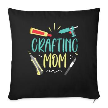 Crafts Mama Hobbyist Craft Mother - Sofa pillowcase 17,3'' x 17,3'' (45 x 45 cm) - black - Front