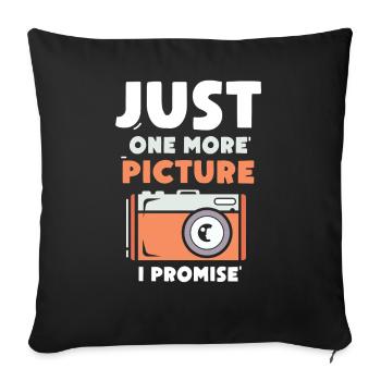Une seule photo de plus promettait la photographie maman - Housse de coussin décorative 45 x 45 cm - noir - Devant