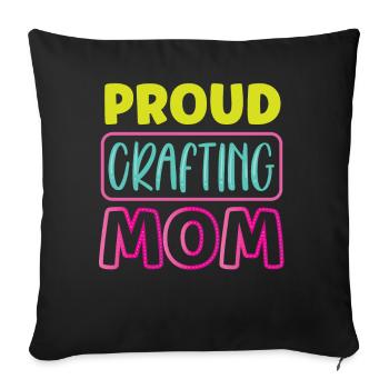 Proud Crafts Mama Mother Hobbyist Craft - Sofa pillowcase 17,3'' x 17,3'' (45 x 45 cm) - black - Front