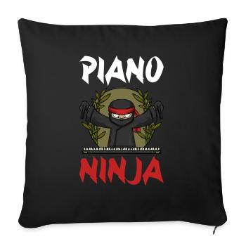 Pianist Classic Music Piano Ninja - Sofa pillowcase 17,3'' x 17,3'' (45 x 45 cm) - black - Front