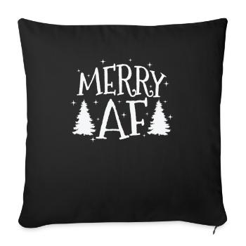 Merry Af Christmas Family Time X-Mas - Sofa pillowcase 17,3'' x 17,3'' (45 x 45 cm) - black - Front