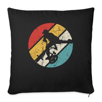 BMX Shirt Fahrrad Fahren Downhill Vintage Retro - Sofakissenbezug 45 x 45 cm - Schwarz - Vorne