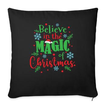 Croyez en la magie de Noël Weihnachten - Housse de coussin décorative 45 x 45 cm - noir - Devant
