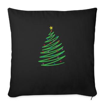 One Line Christmas Tree Christmas Xmas - Sofa pillowcase 17,3'' x 17,3'' (45 x 45 cm) - black - Front