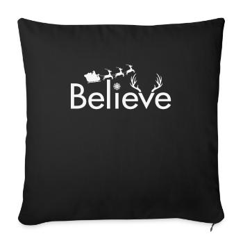Croyez au Noël noël - Housse de coussin décorative 45 x 45 cm - noir - Devant