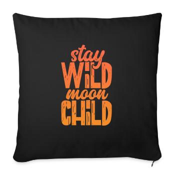 Hippie Peace Flower Power Amour Paix Cadeau - Housse de coussin décorative 45 x 45 cm - noir - Devant