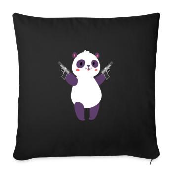Panda Panda Bear Bear Animal Pandas Gift - Sofa pillowcase 17,3'' x 17,3'' (45 x 45 cm) - black - Front