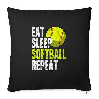 Softball - Sofakissenbezug 45 x 45 cm - Schwarz - Vorne