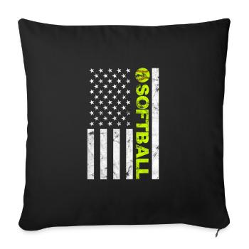 Softball États-Unis - Housse de coussin décorative 45 x 45 cm - noir - Devant