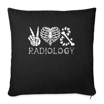 Radiologist Quote Rad Tech Radiology X-Ray Xray - Sofa pillowcase 17,3'' x 17,3'' (45 x 45 cm) - black - Front