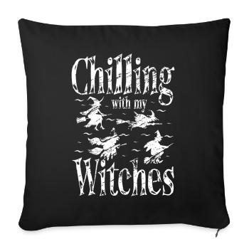 Chilling with my witches - Sofakissenbezug 45 x 45 cm - Schwarz - Vorne