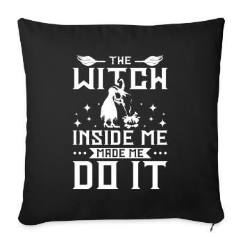 La sorcière en moi m’a fait le faire - Housse de coussin décorative 45 x 45 cm - noir - Devant