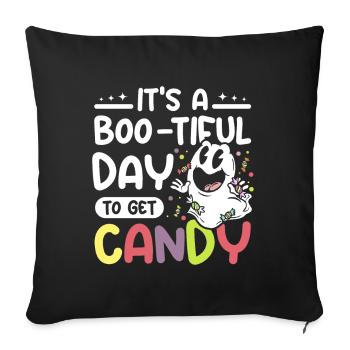 It's a boo-tiful day to get candy - Sofa pillowcase 17,3'' x 17,3'' (45 x 45 cm) - black - Front