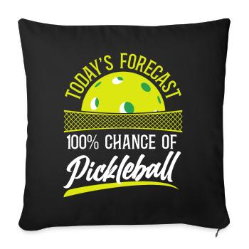 Pickleball Les prévisions d’aujourd’hui 100% - Housse de coussin décorative 45 x 45 cm - noir - Devant