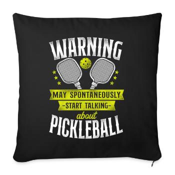 Pickleball Warning May - Sofakissenbezug 45 x 45 cm - Schwarz - Vorne